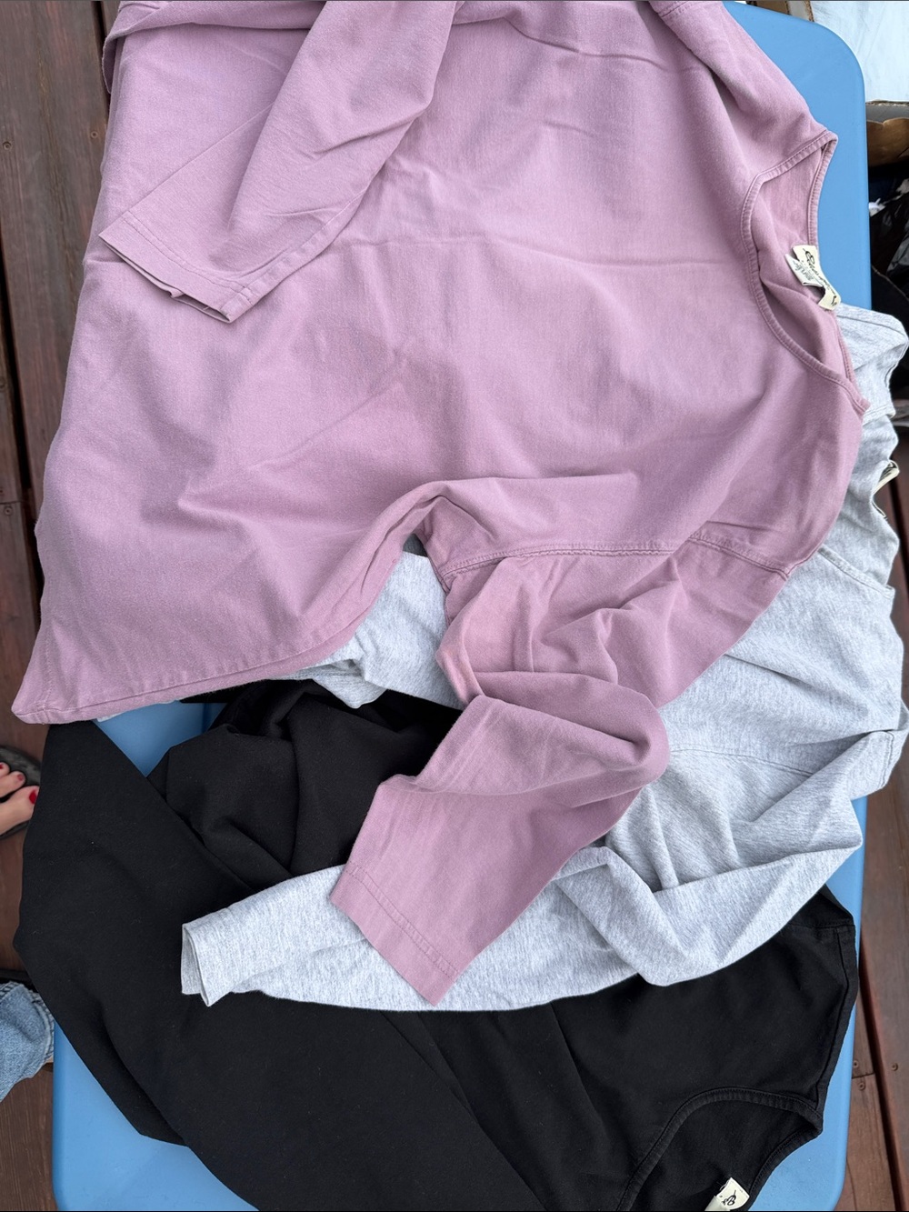 Eddie Bauer Long Sleeve Tee in Dusty Mauve, Black & Gray…. ALL 3 $12